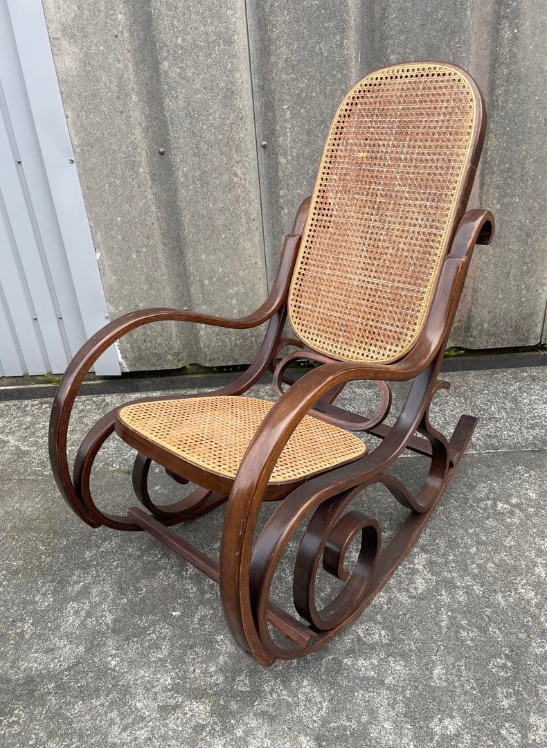 ビンテージ/ラタン/籐家具/曲木/ロッキングチェア/アームチェア/チェア/椅子