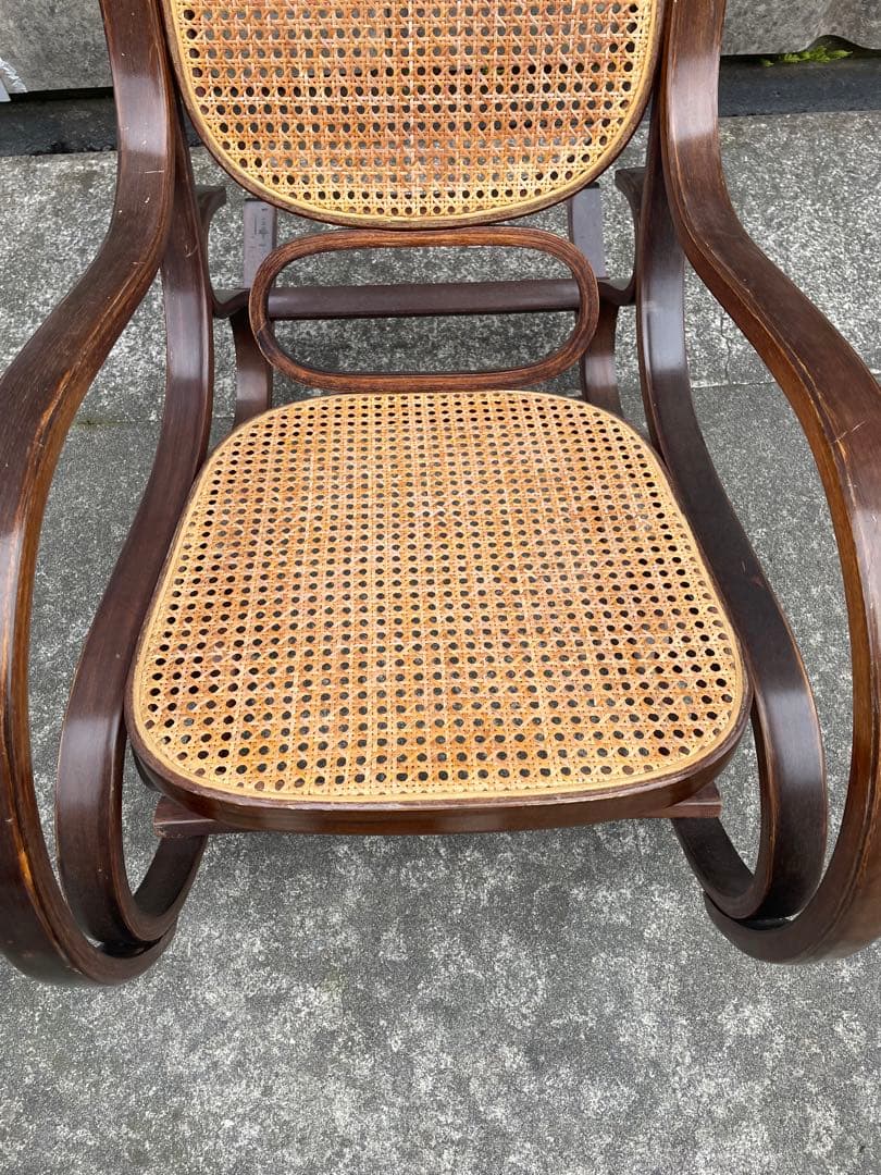 ビンテージ/ラタン/籐家具/曲木/ロッキングチェア/アームチェア/チェア/椅子
