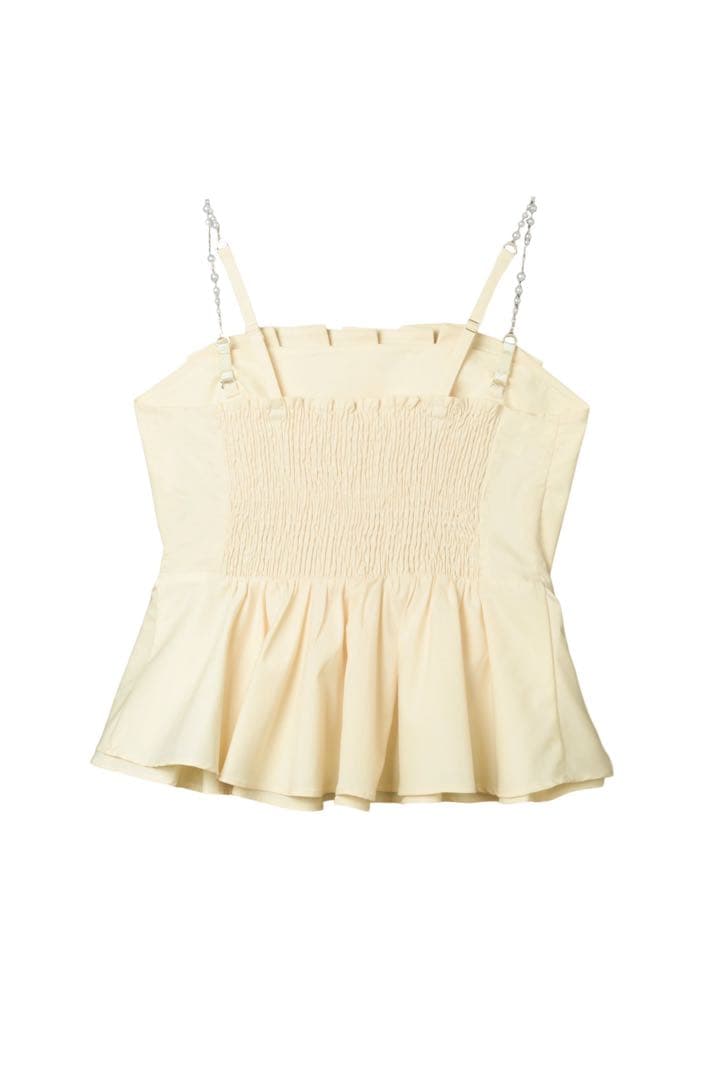 【新品】herlipto Pearl-Strap Frill Top