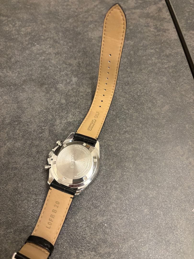 専用　SEIKO クロノグラフ ブラックレザー