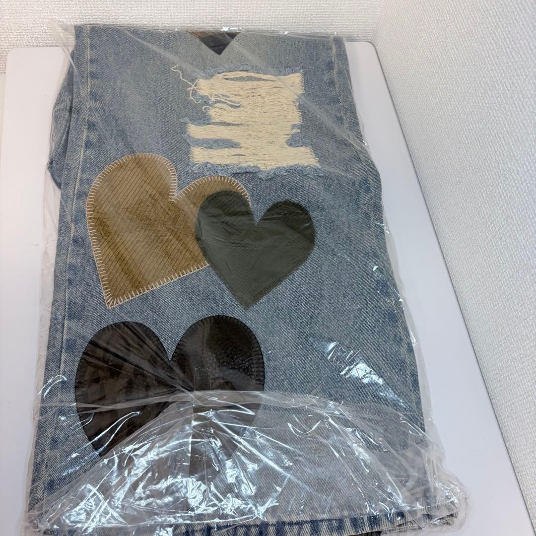 ♡ ダーリッチ Darich ♡ ランダムハートパッチワークデニムパンツ