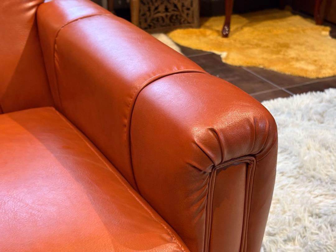 カリモク　karimoku オレンジソファ　タフティング　ヴィンテージ　SG