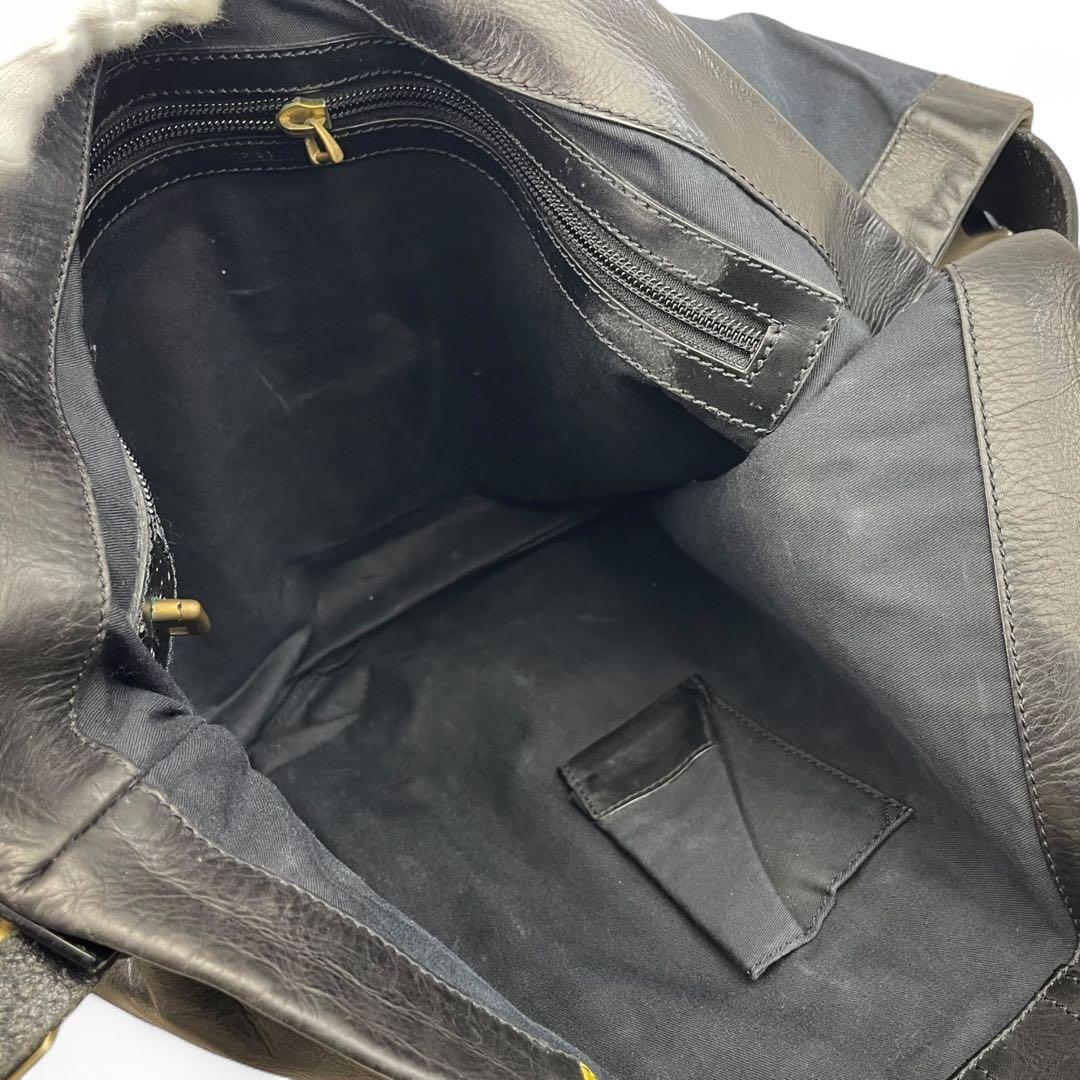 BALLY ショルダーバッグ　メッセンジャーバッグ　ストライプ　レザー　ブラウン