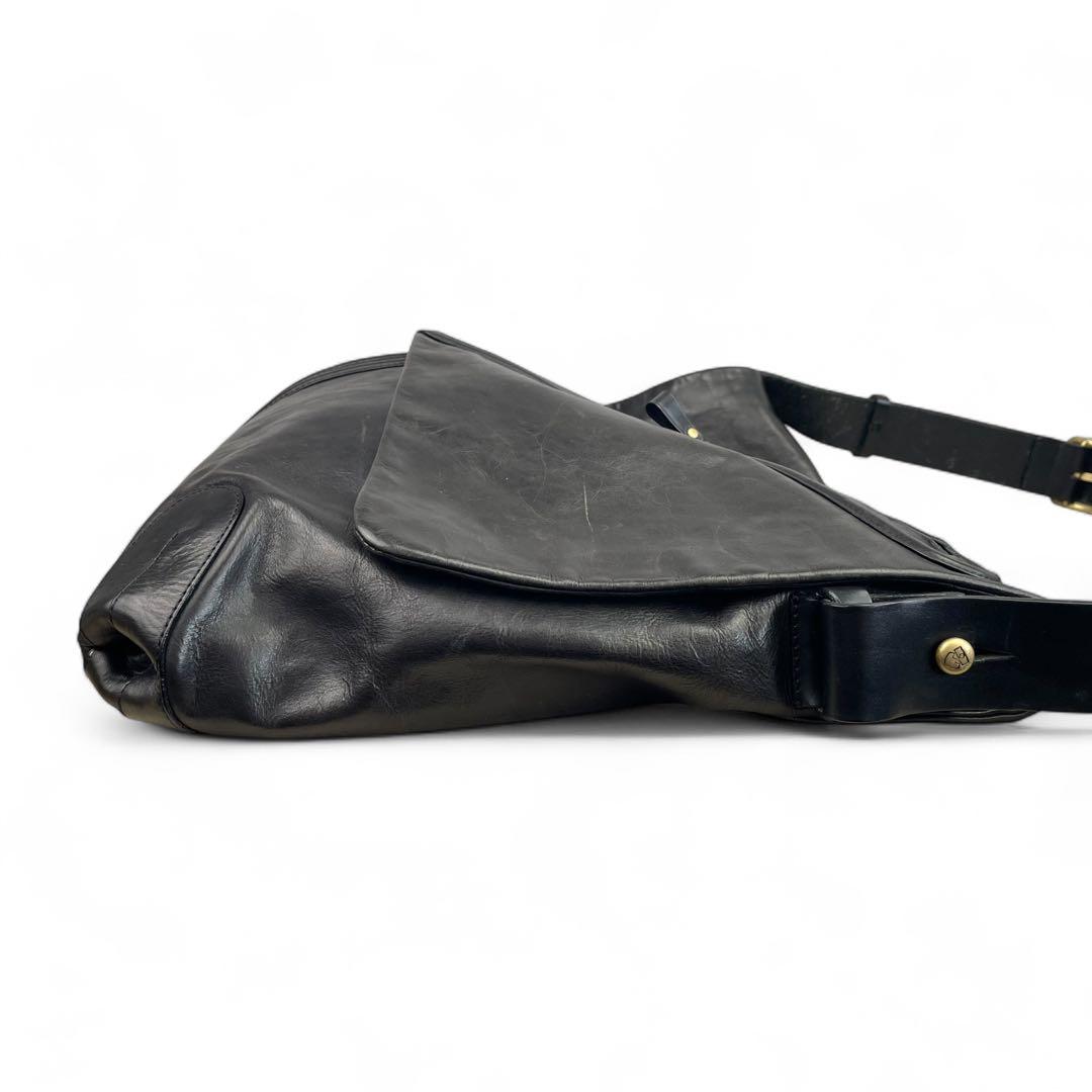 BALLY ショルダーバッグ　メッセンジャーバッグ　ストライプ　レザー　ブラウン