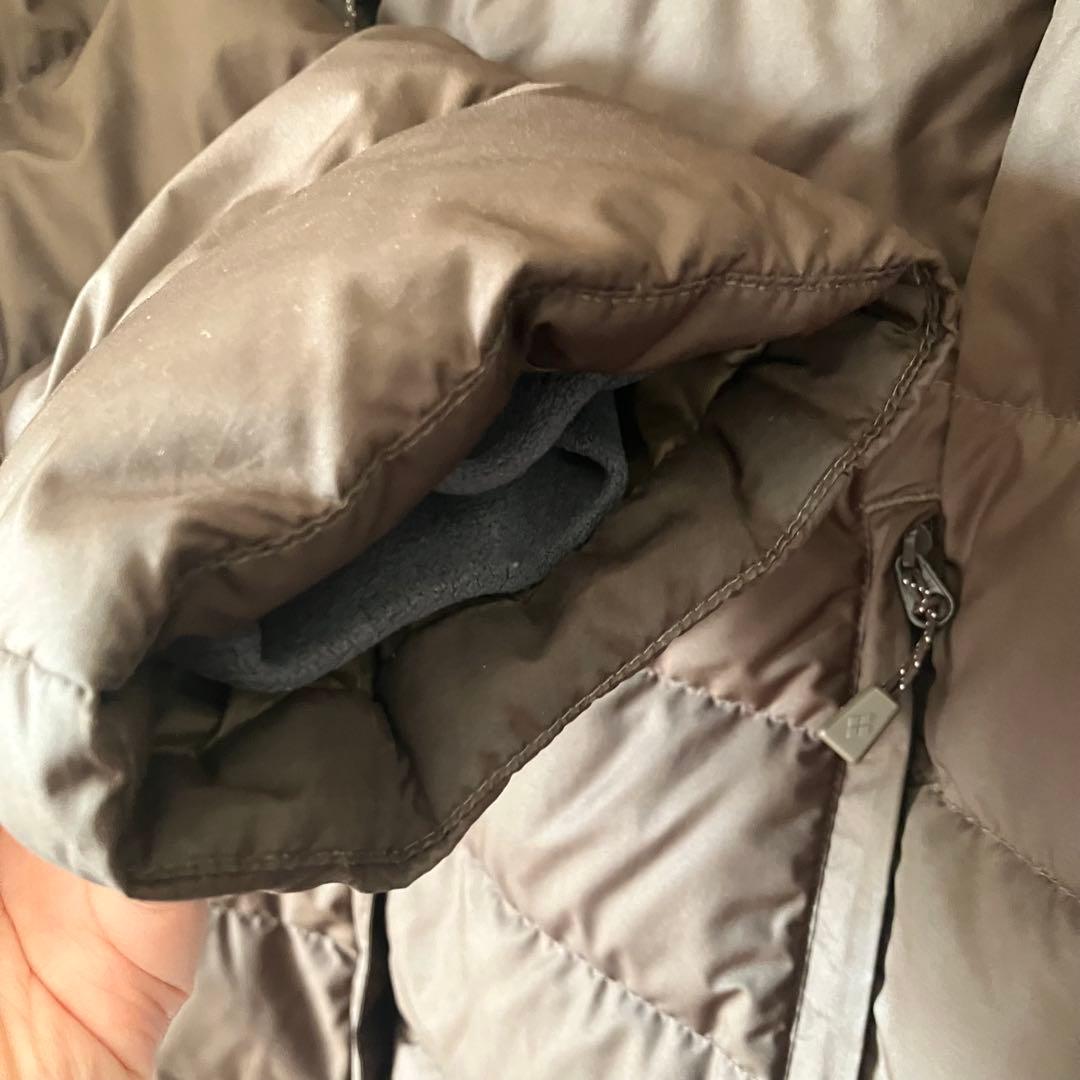 モンベル　トラベルダウンロングコート　袋付　ブラウン　L