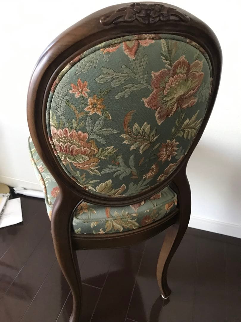 花柄木製椅子　1脚　カンティーニュ