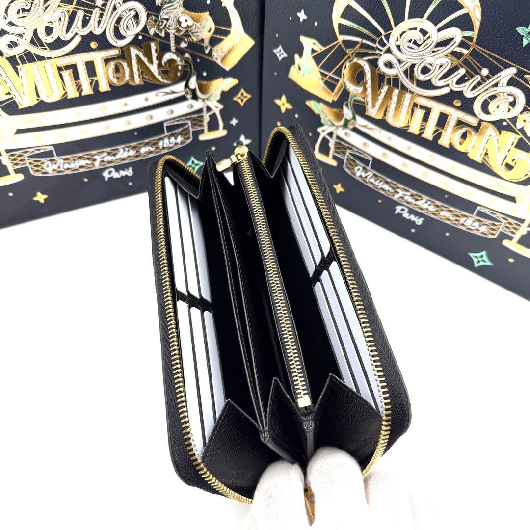 ルイヴィトン ジッピーウォレット エピ ノワール ラウンドファスナー ゴールド