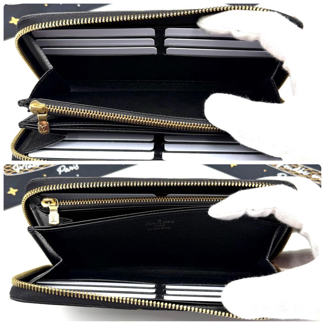 ルイヴィトン ジッピーウォレット エピ ノワール ラウンドファスナー ゴールド