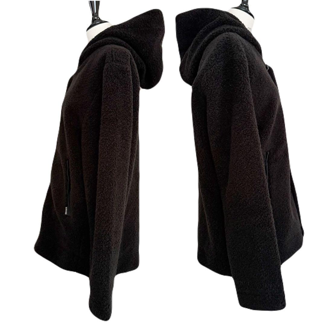 PAPAS PLUS パパスプラス フーディー ボアジャケット ブラック S