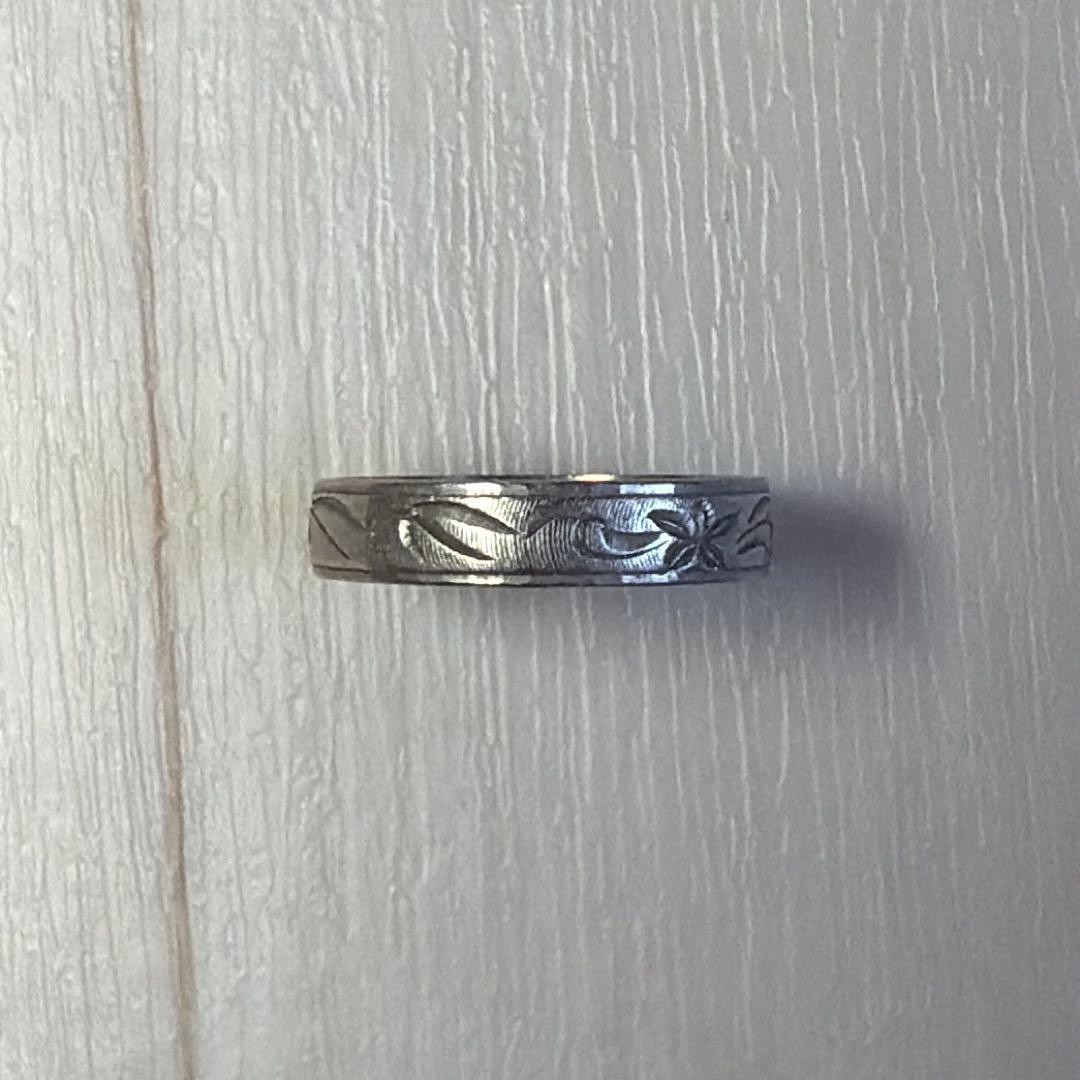 Pt850 和彫りリング