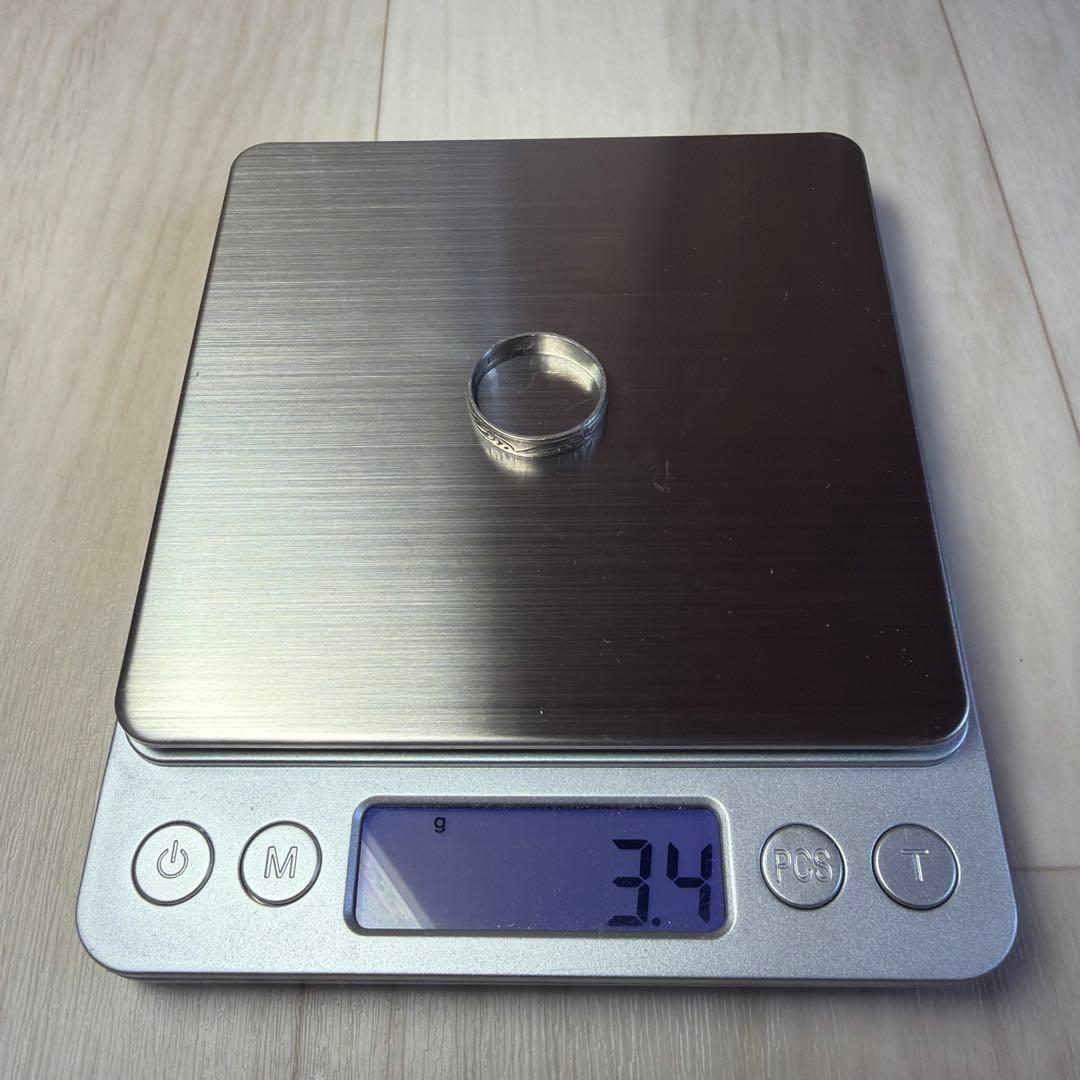 Pt850 和彫りリング