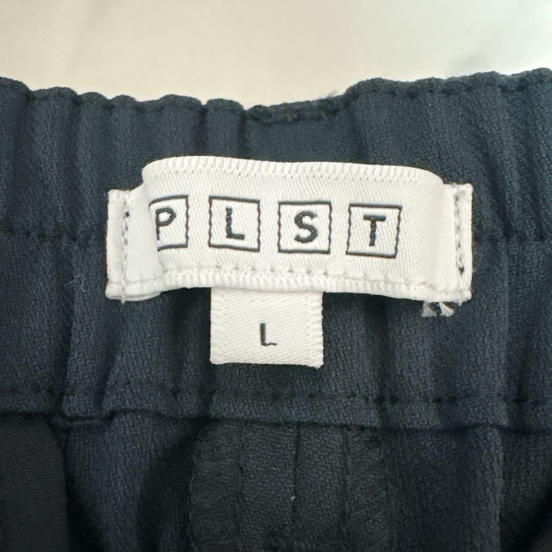 PLST パンツスーツセットアップ ノーカラージャケット ブラック Lサイズ