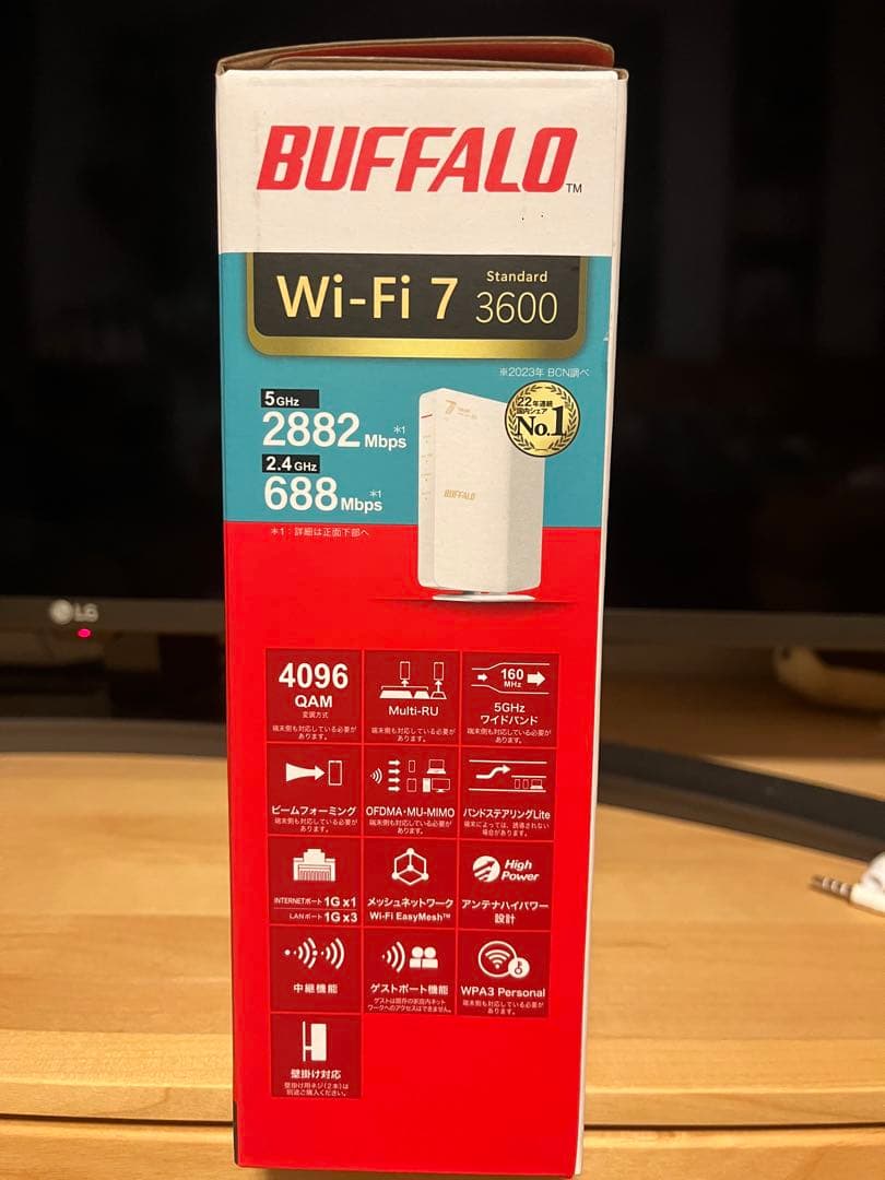 BUFFALO Wi-Fi 7 ルーター WSR-3600BE4P-WH