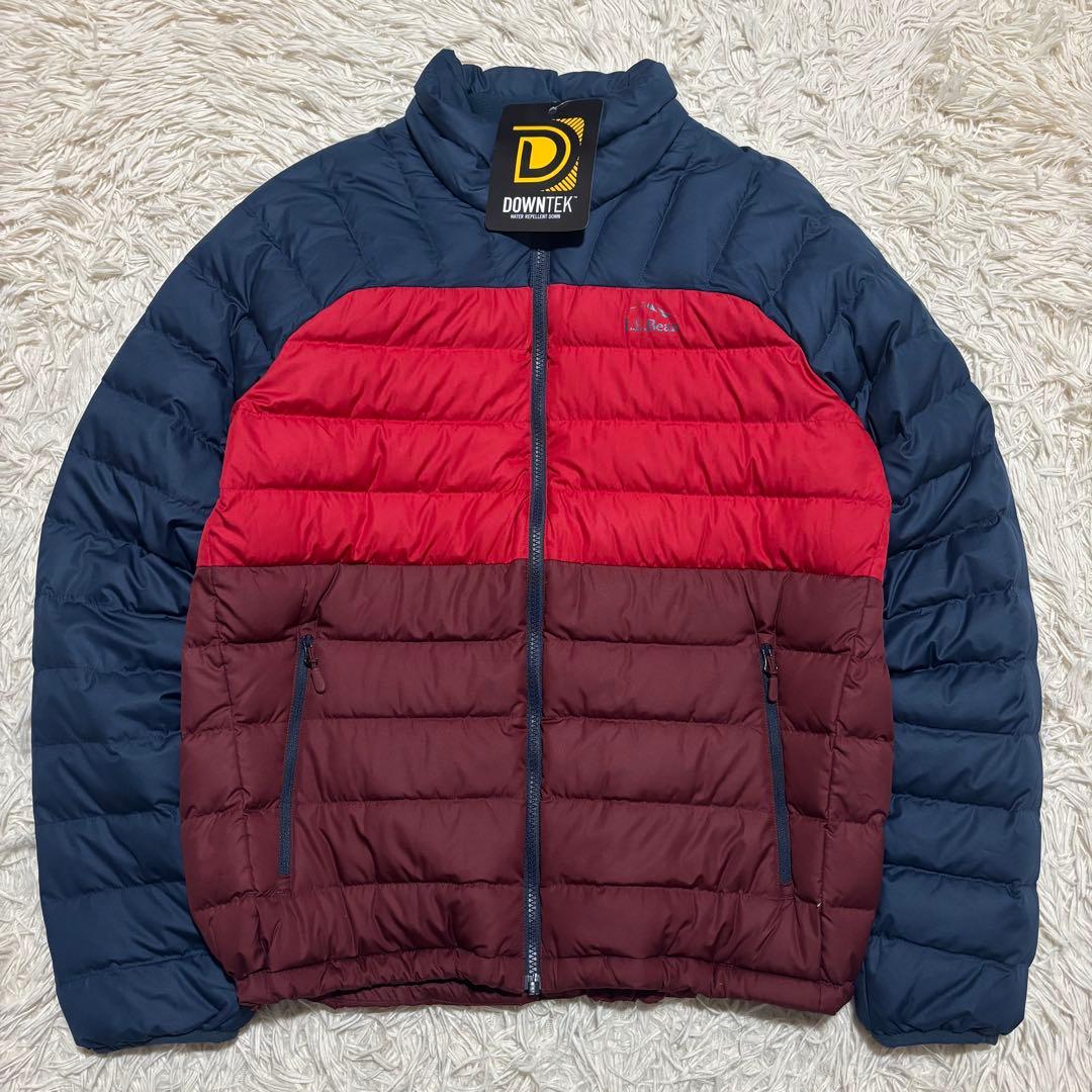 新品 エルエルビーン メンズビーンズダウンジャケットカラーブロック