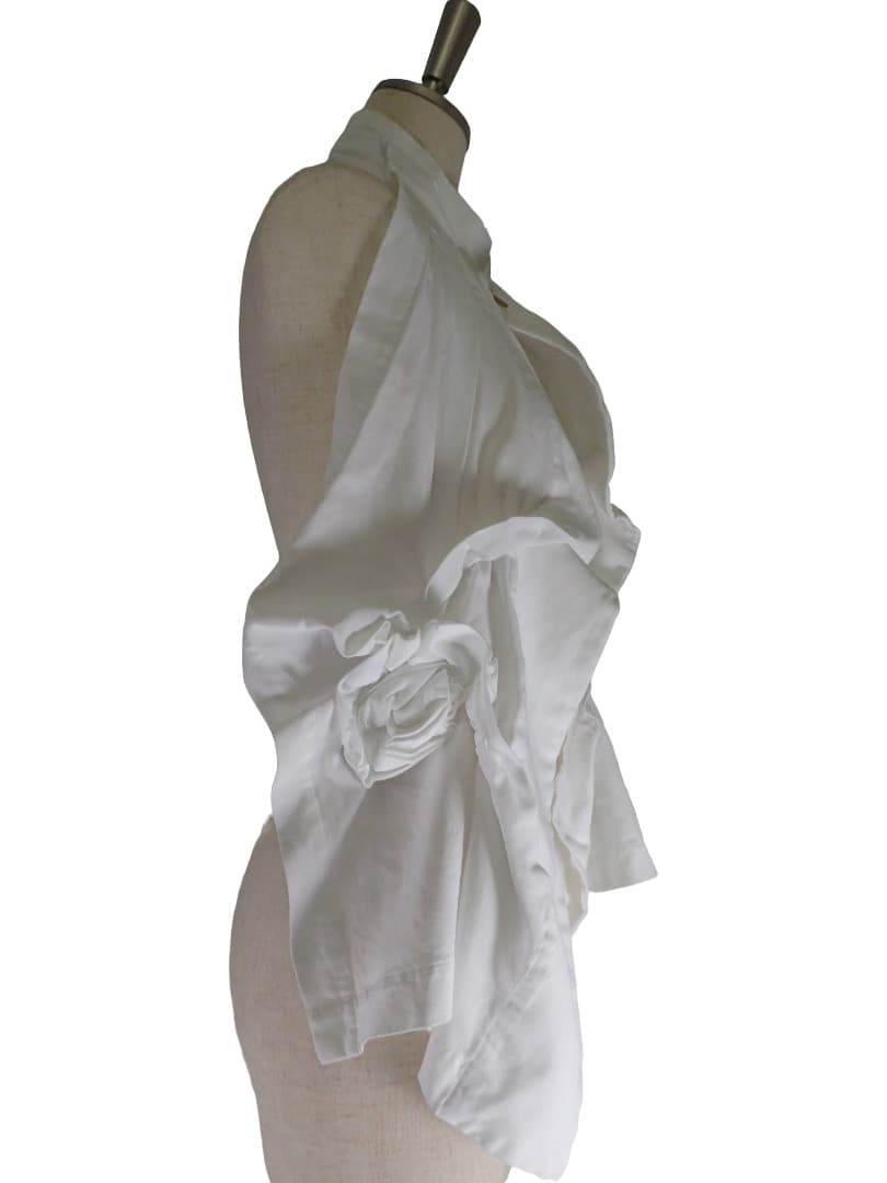 【コムコム】コムデギャルソン ポリエステル 縮絨 エステルツイルフリルベスト