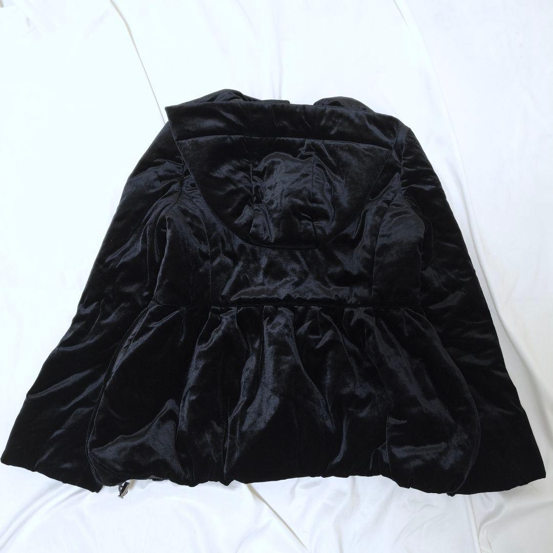 近年・美品✨フォクシー 大きいサイズ ベルフレアパフジャケット ベロアコート 黒