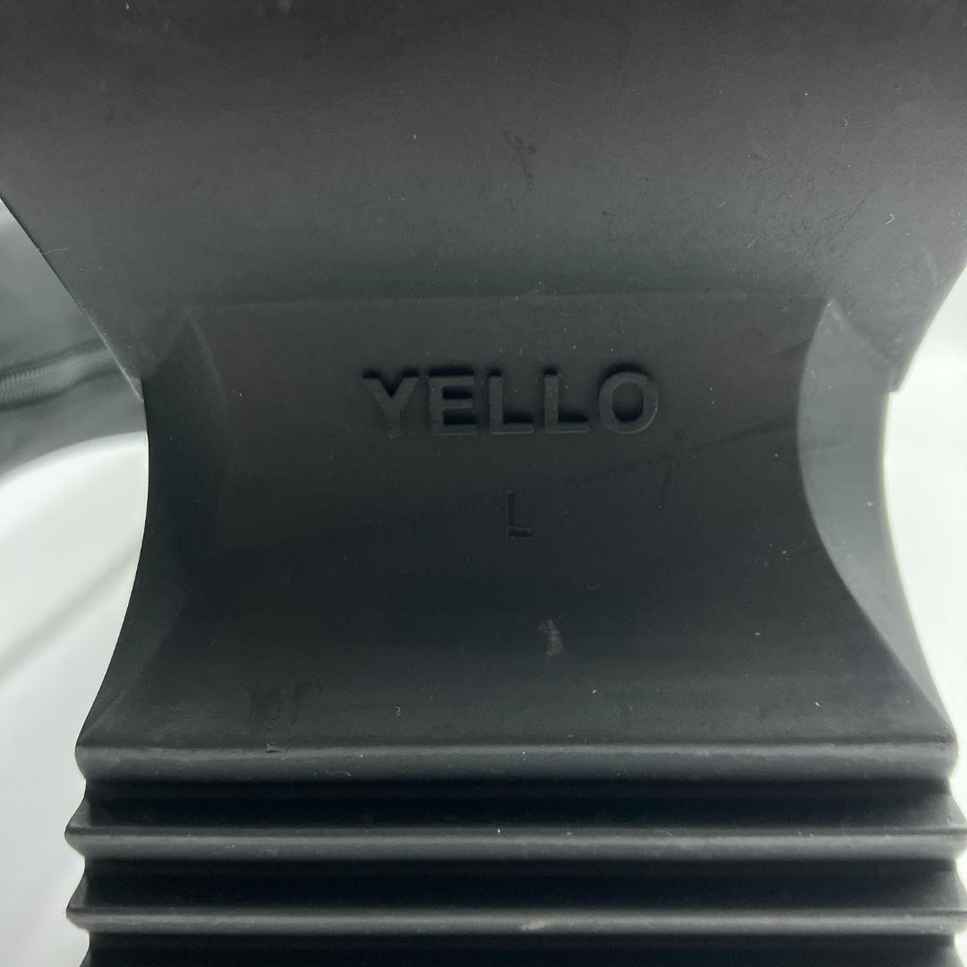 【美品】YELLO　ダブルスニーカーロングブーツ ストレッチ 厚底 ブラック L