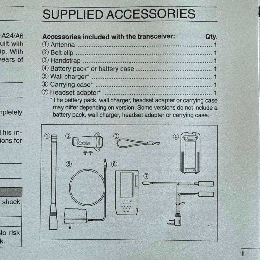 ICOM エアーバンドトランシーバー IC-A24