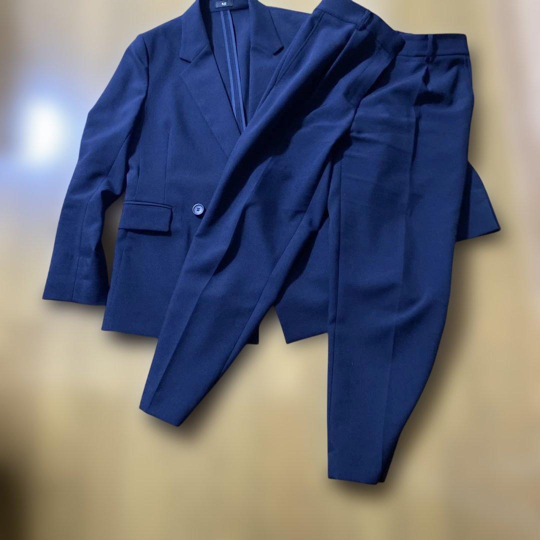 PLST ネイビー ダブルブレスト ビジネススーツセット