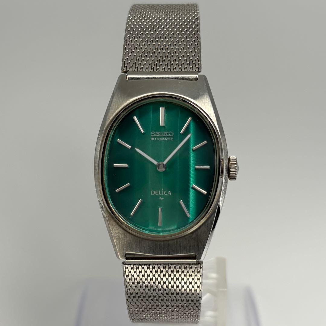 美品 SEIKO セイコー デリカ 1974年製 自動巻腕時計 エメラルド文字盤