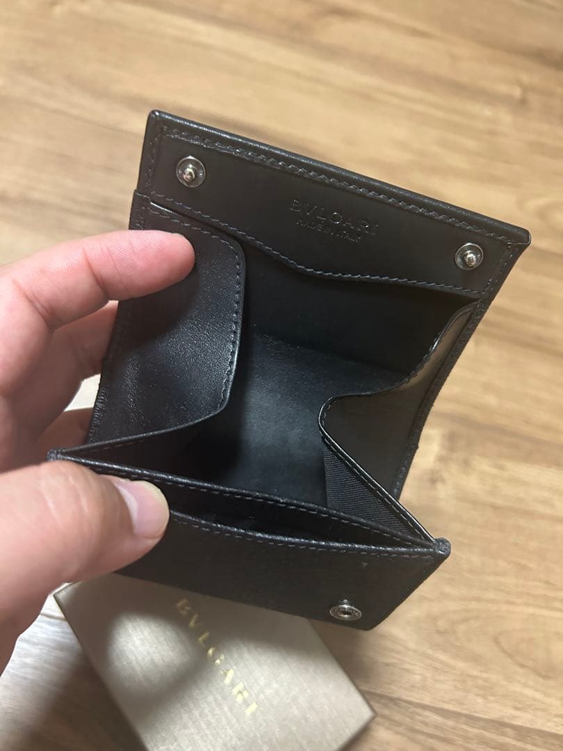 BULGARI ブラックレザー ケース【中古】