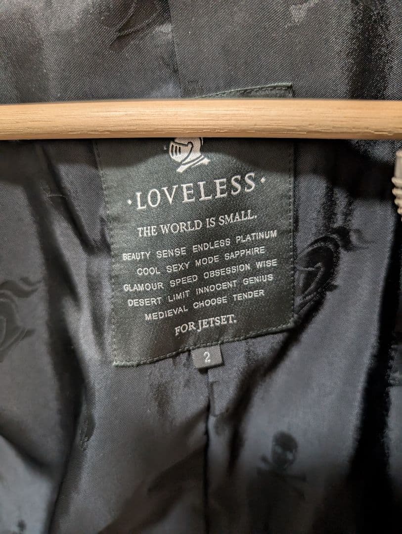 LOVELESS ブラックラムレザーシングルライダースジャケット サイズ2