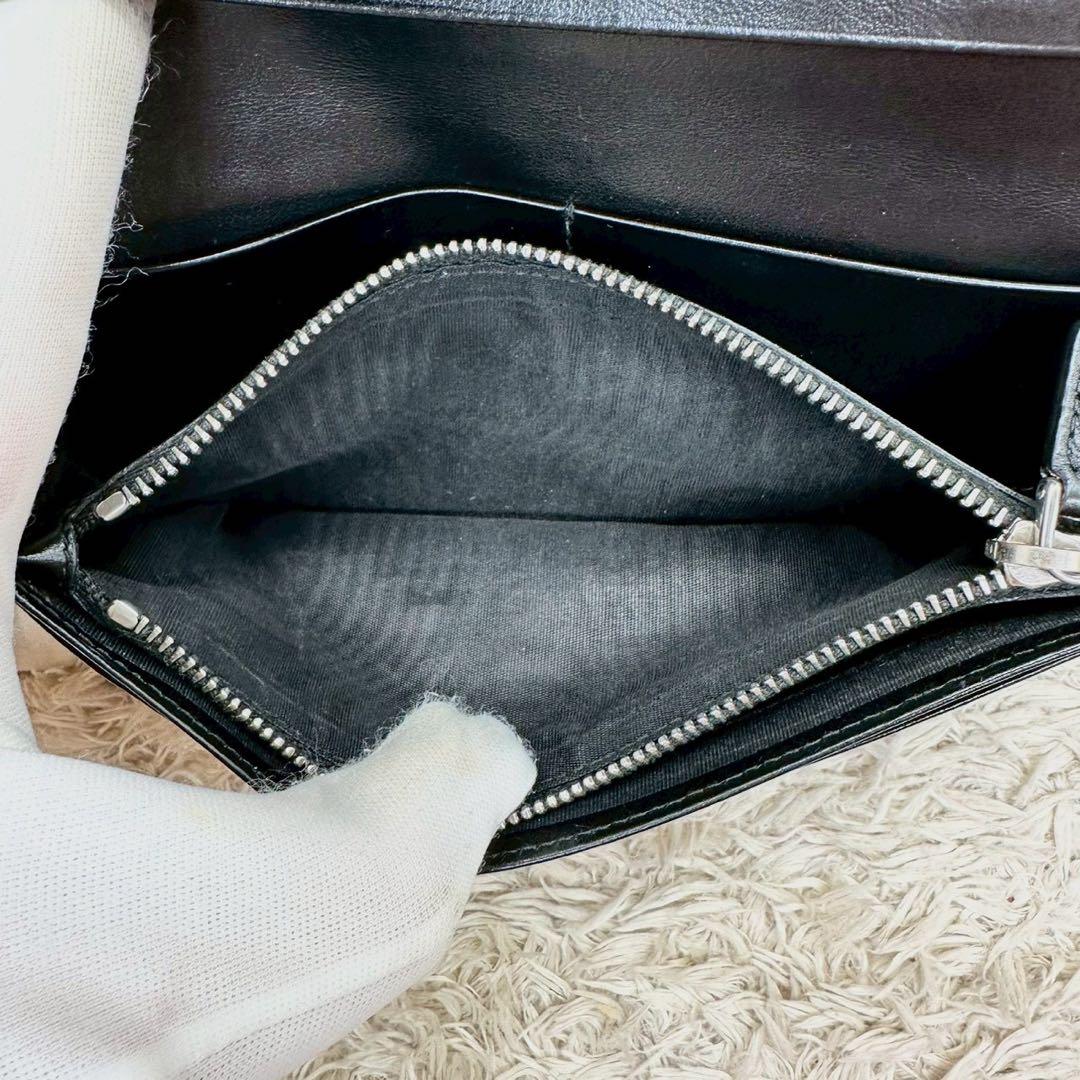 【極美品】プラダ 長財布 二つ折り財布 ブラック ジャガード サフィアーノ