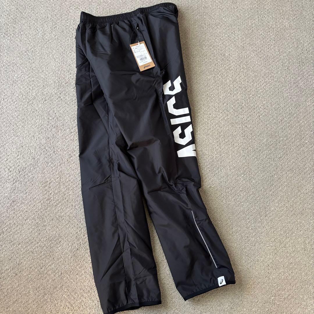 廃盤品！新品ASICS ウインドブレーカー 上下セット 黒 ジャージ Lサイズ