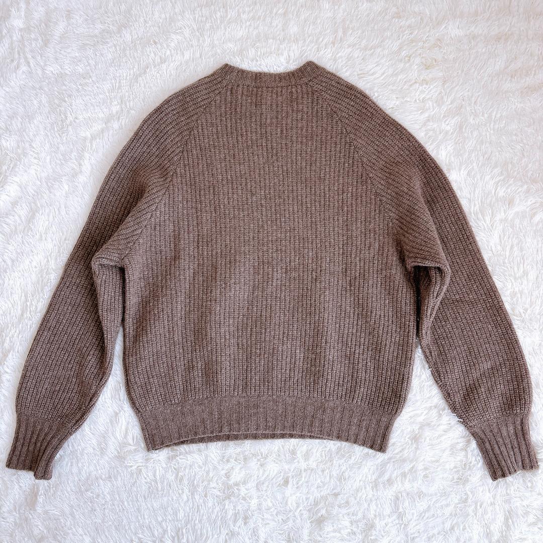 【未使用級】WALENODE ヤクウール片畦編み クルーネックセーター ニット