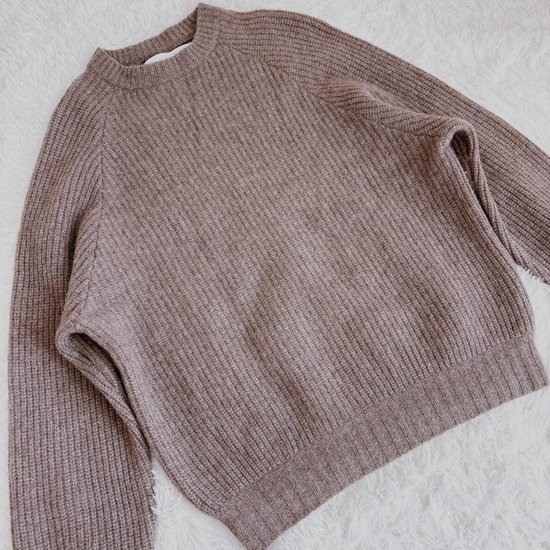 【未使用級】WALENODE ヤクウール片畦編み クルーネックセーター ニット