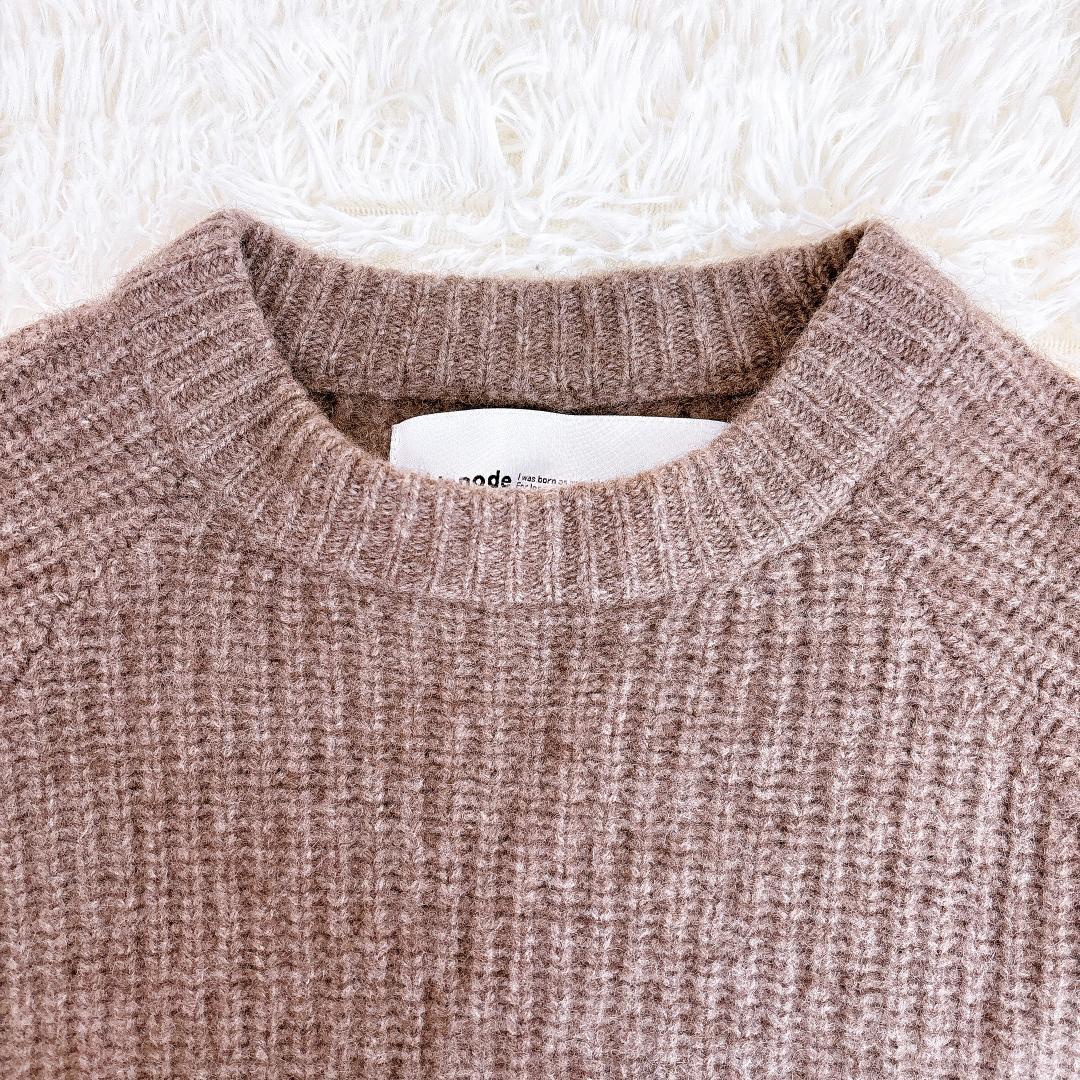 【未使用級】WALENODE ヤクウール片畦編み クルーネックセーター ニット