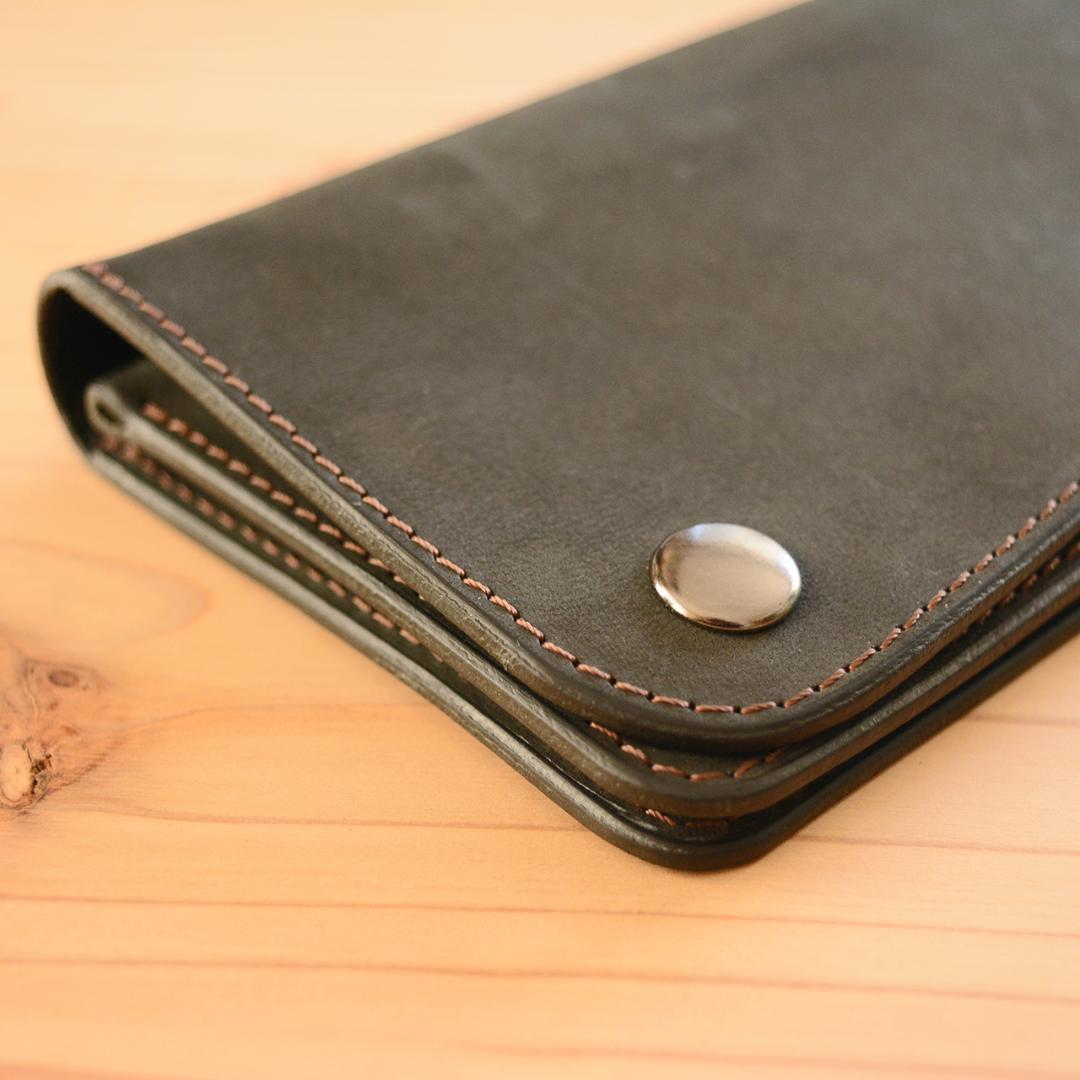 育てる艶革 ロング トラッカーウォレット イタリアンレザー