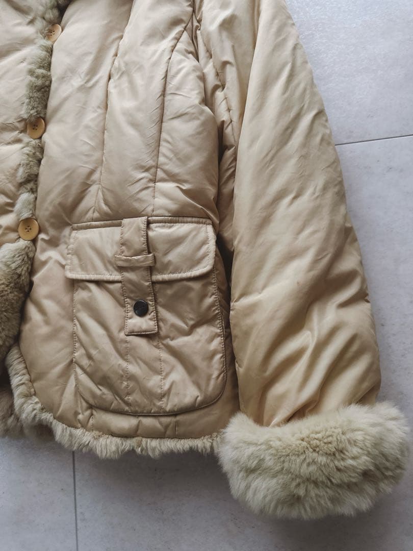マックスマーラ ファー付き 中綿ジャケット ベージュ 36 weekend