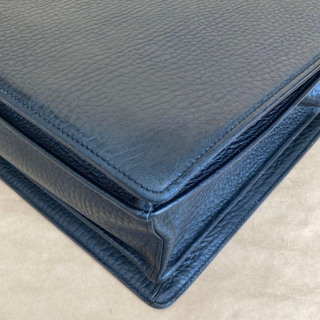 【希少】BURBERRY ダレスバッグ ブラック レザー シボ革 ビジネスバッグ