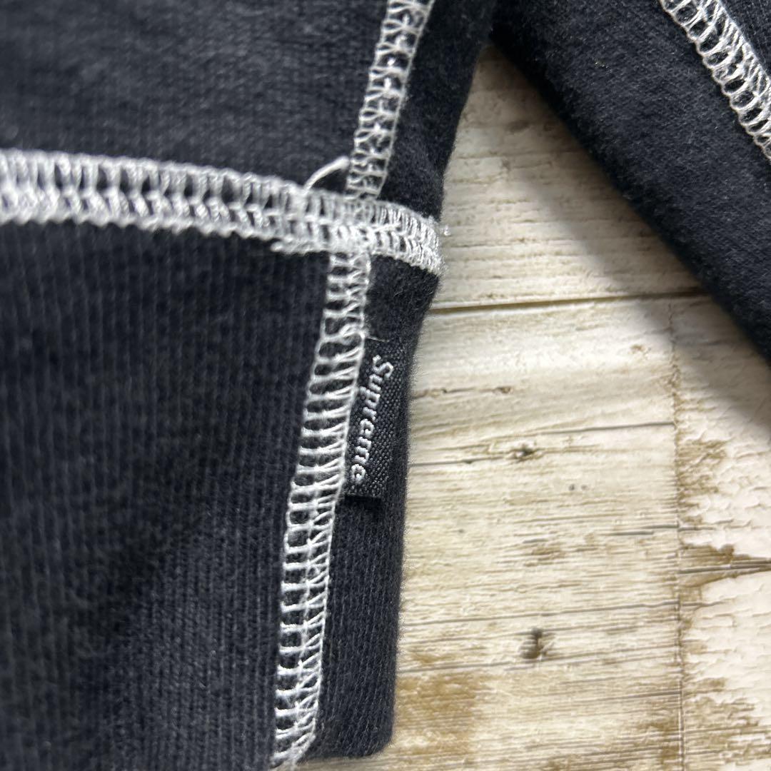 185【人気即完売品】シュプリーム♤刺繍ビッグロゴ　ステッチ　パーカー