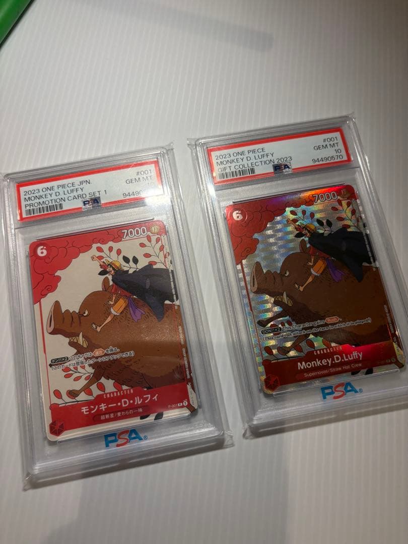 ルフィ　psa10 連番　二枚セット　花札　英語　ギフトコレクション　美品