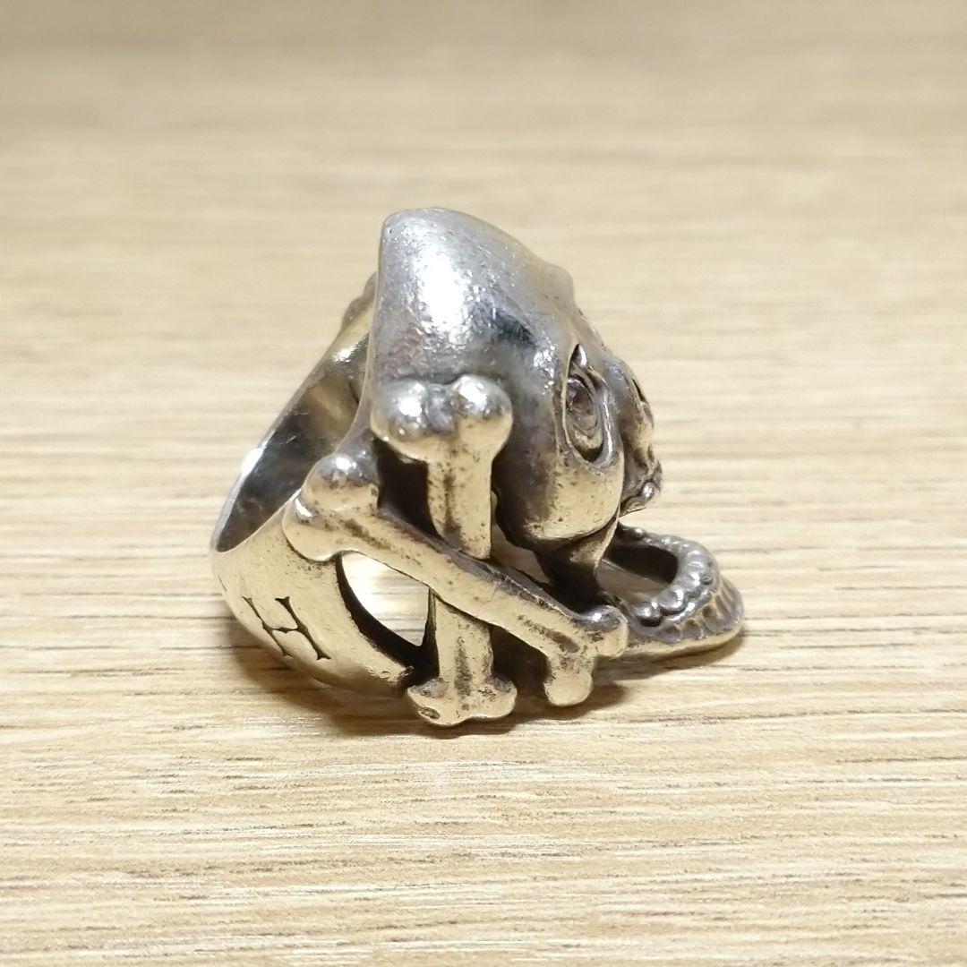 アナザーヘブン シルバー 925 リング 約17号 クロス スカル ジルコニア