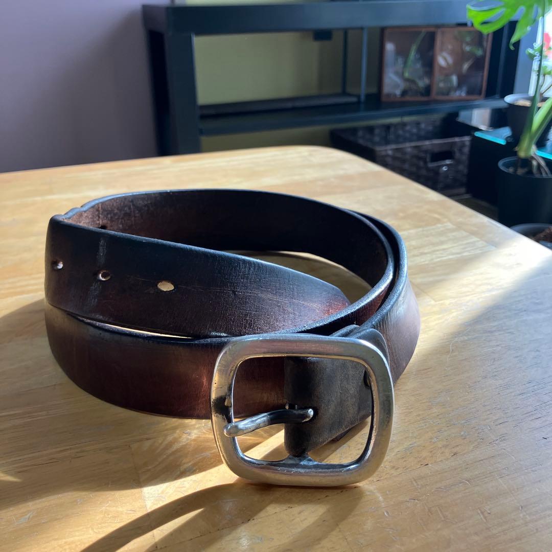 レザーベルト　シルバーバックル