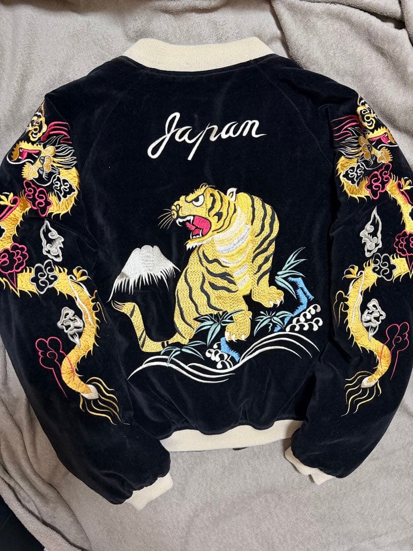 ２面用 BARCEDOS 虎龍 日本限定スカジャン vintage 別珍 サテン