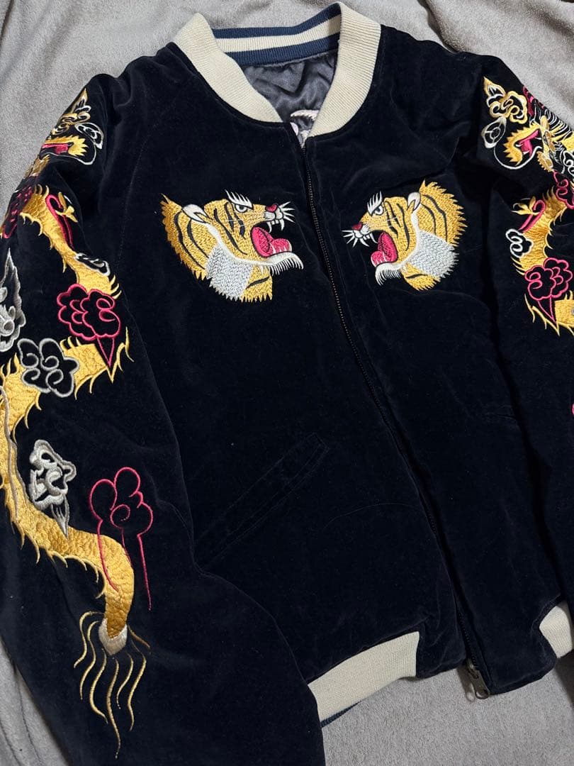 ２面用 BARCEDOS 虎龍 日本限定スカジャン vintage 別珍 サテン