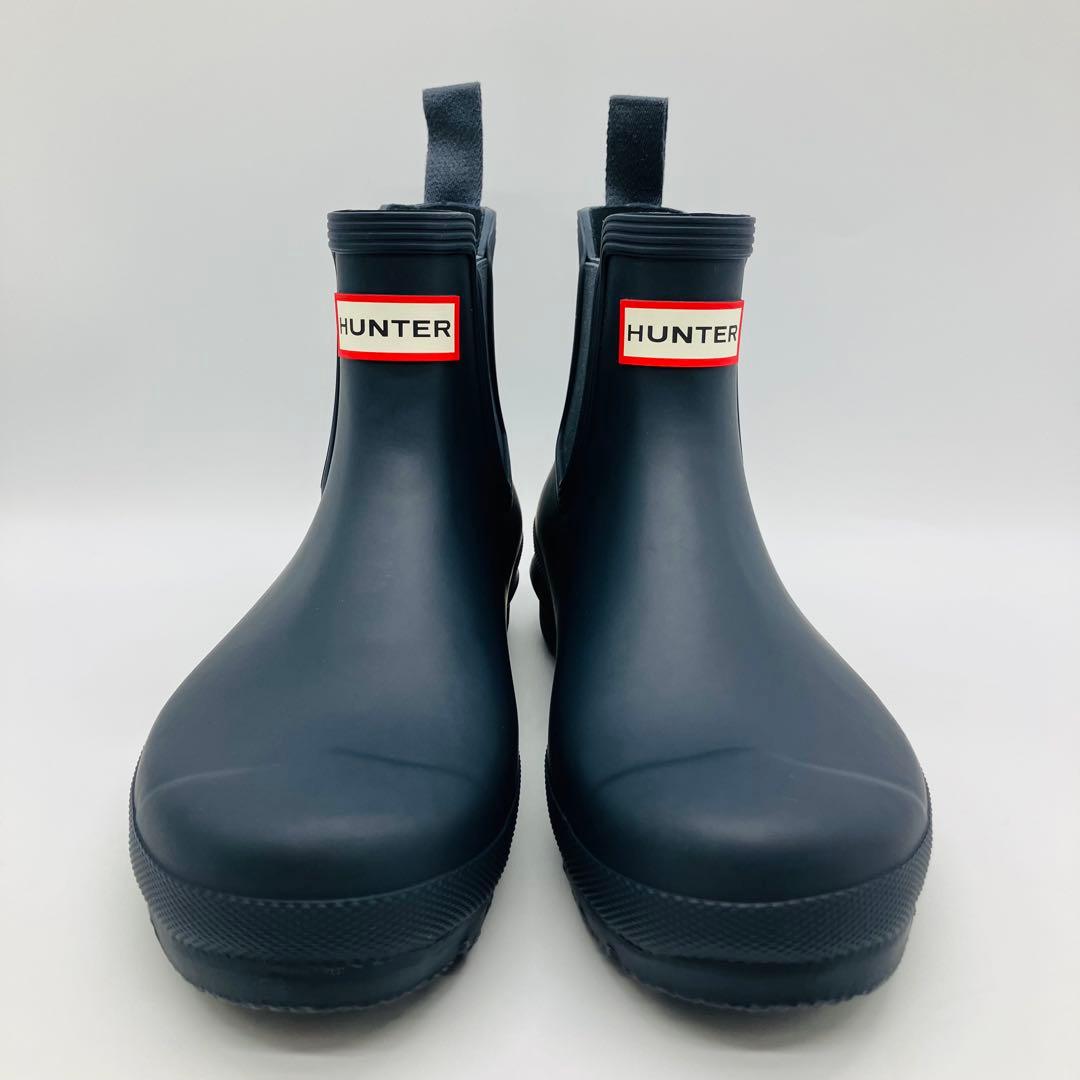 HUNTER サイドゴア チェルシー レイン ブーツ 紺 ネイビー UK6 25