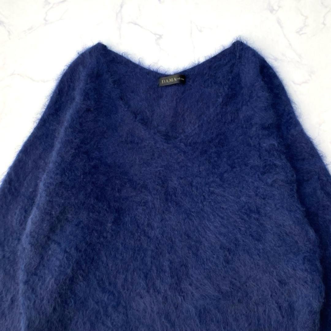 ダーマコレクション カシミヤ100 Vネックニット プルオーバー ネイビー F