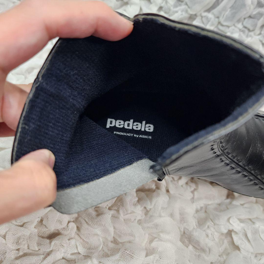 未使用 ペダラ スクエアトゥ サイドジップ レザー ブーツ