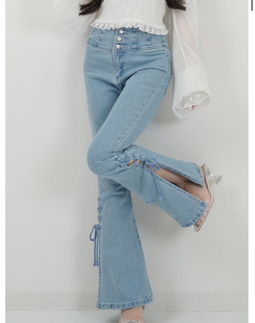 Lumignon ルミニョン デニムパンツ ブルー Sサイズ 春