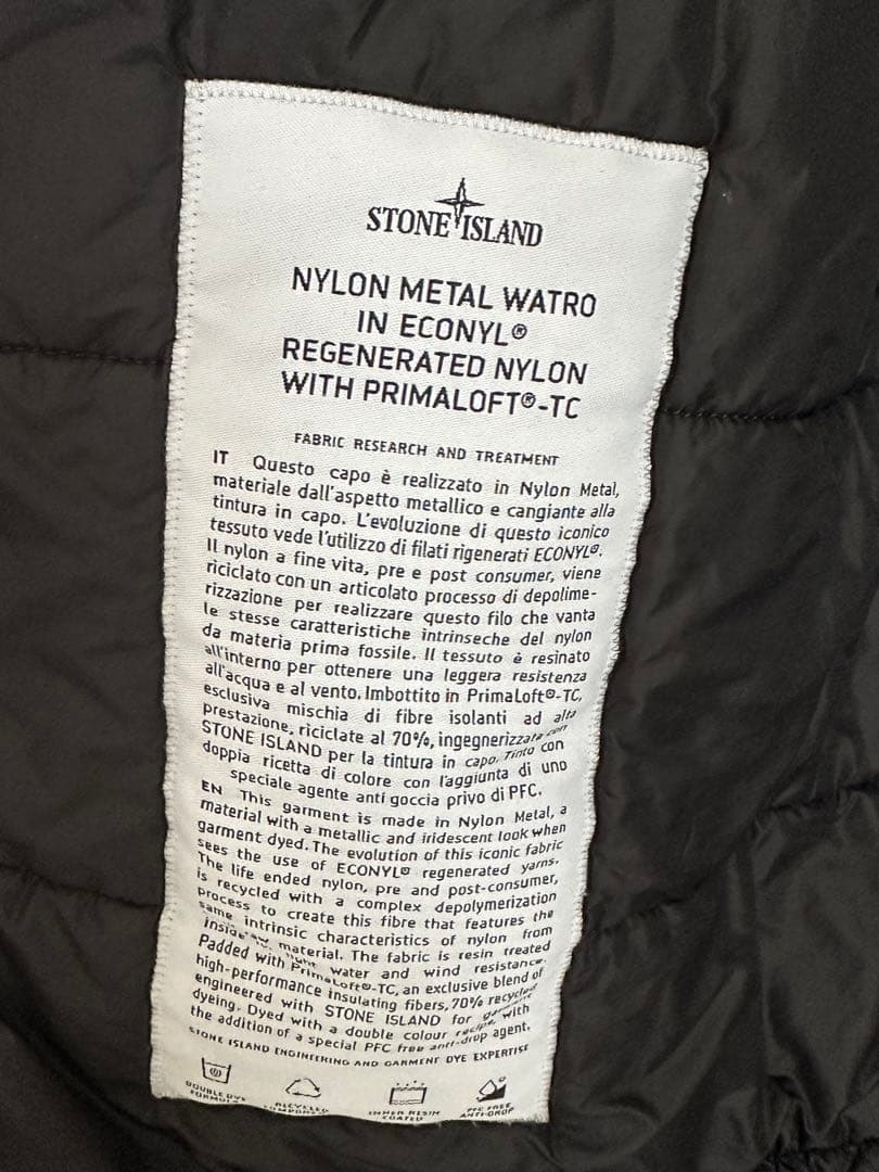 ストーンアイランドSTONE ナイロンメタル中綿モッズコート黒Ｌ