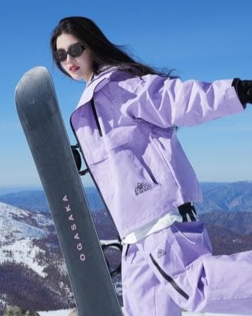 スキーウェア セットアップ L 紫 上下セット レディース パープル