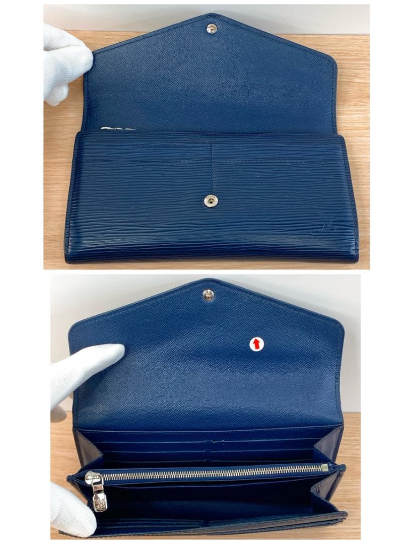 ルイヴィトン エピ ポルトフォイユ サラ 長財布 ブルー 青系 M60585