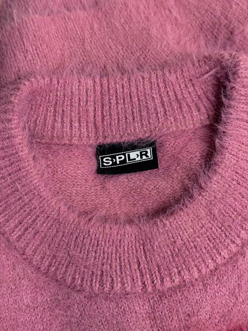 ANGEL オーバーサイズ グラデーションロゴ ニット ピンク