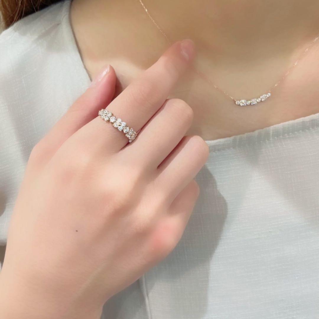 サマンサティアラフラワーモチーフバンドリングジュエリーツツミ指輪13号ヨンドシー