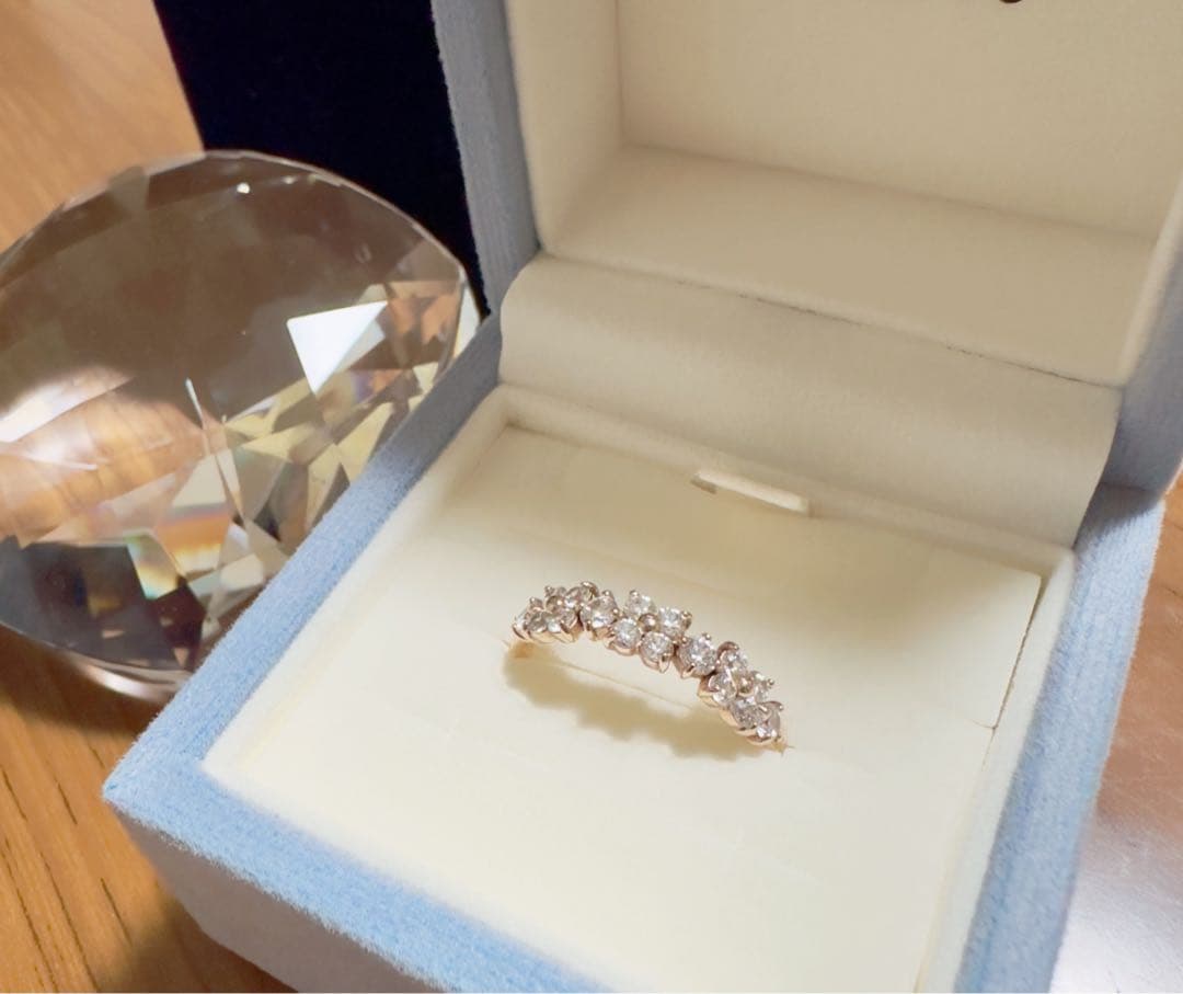 サマンサティアラフラワーモチーフバンドリングジュエリーツツミ指輪13号ヨンドシー